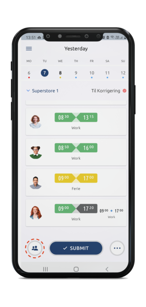 Timegrip mobil app för iPhone och Android